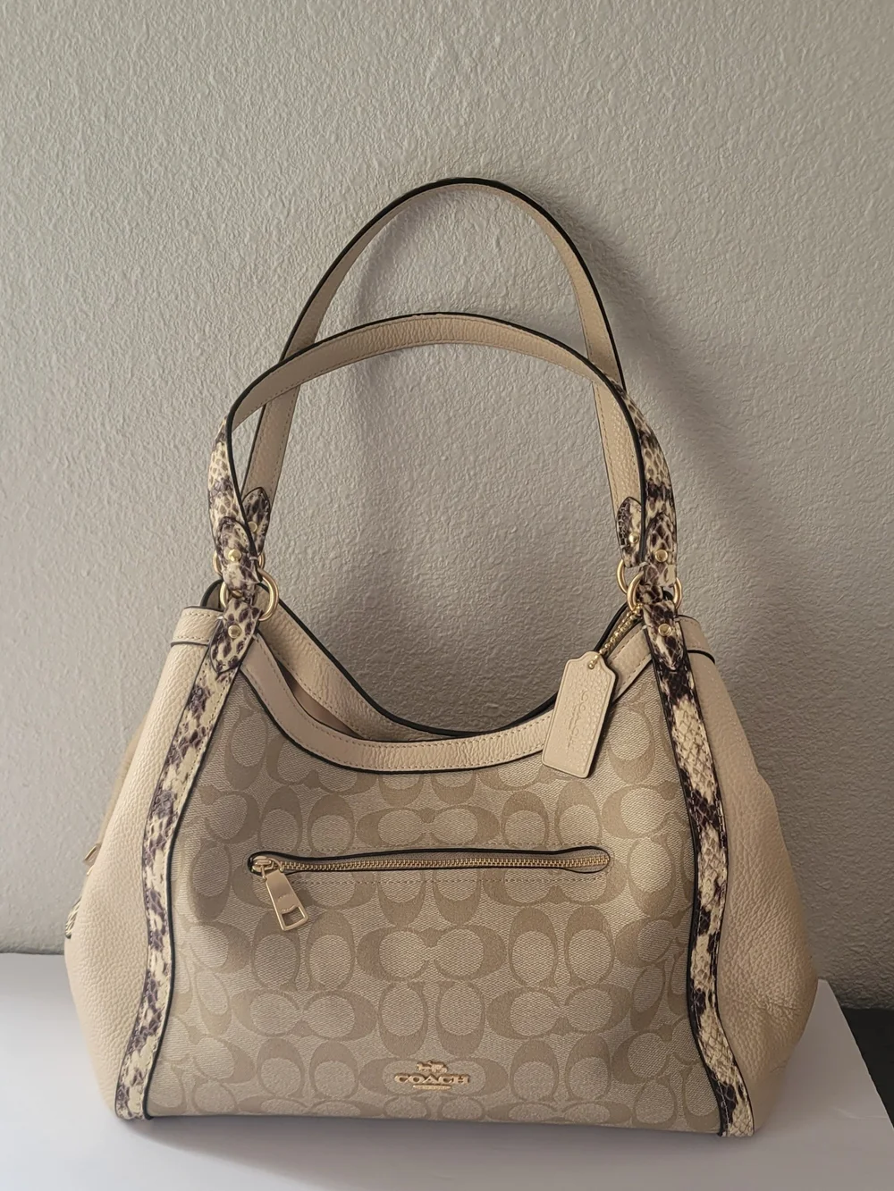 Coach Beige Signature Canvas Hobo Bag with See the photo for condition details